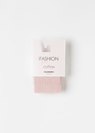 Collants de algodão com canelado para meninas