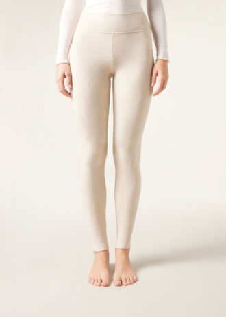 Leggings em mistura de caxemira