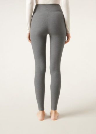 Leggings em mistura de caxemira