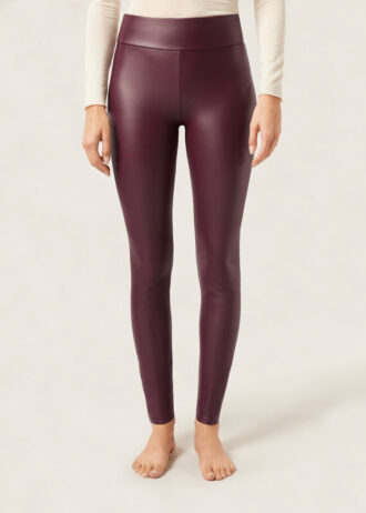 Leggings térmicas em imitação de pele