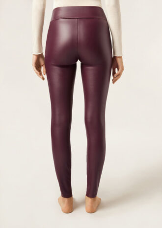 Leggings térmicas em imitação de pele