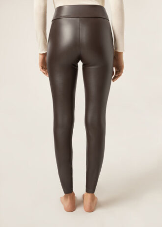 Leggings térmicas em imitação de pele