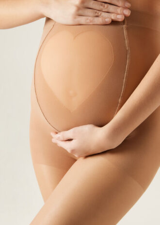Maternity Tights transparentes de 20 deniers com coração transparente