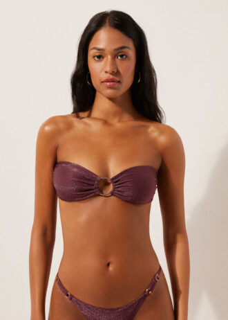 Top de biquíni bandeau Golden Glow