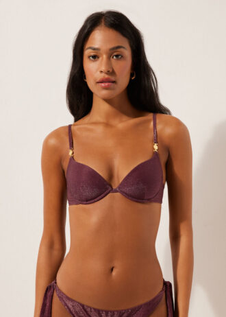 Top de biquíni push-up almofadado Golden Glow