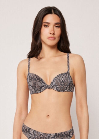 Top de biquíni push-up Classic Snake
